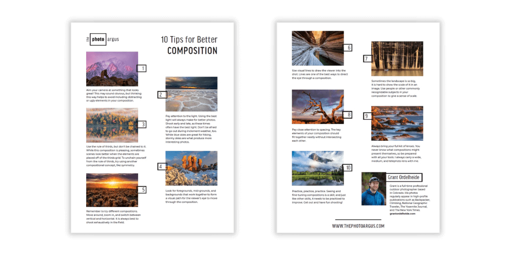 10 Tips for Better Composition cheat sheet preview